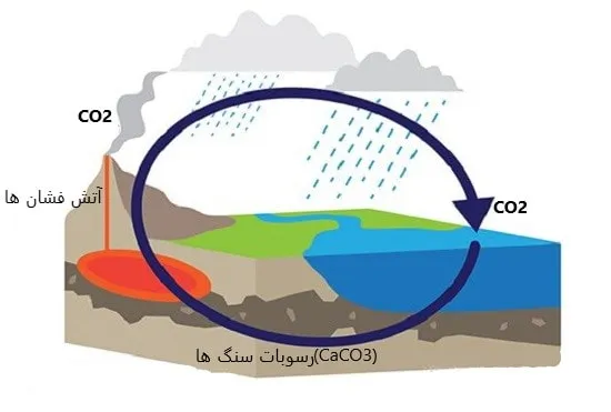 چرخه کربن بین سنگ ها و اقیانوس ها
