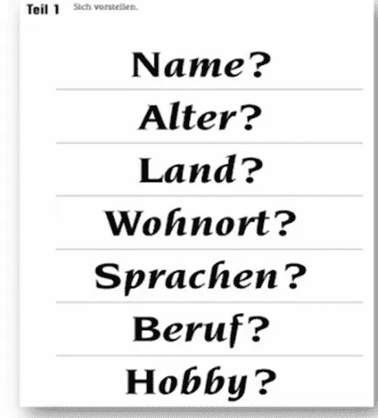 tile1 آزمون Sprechen