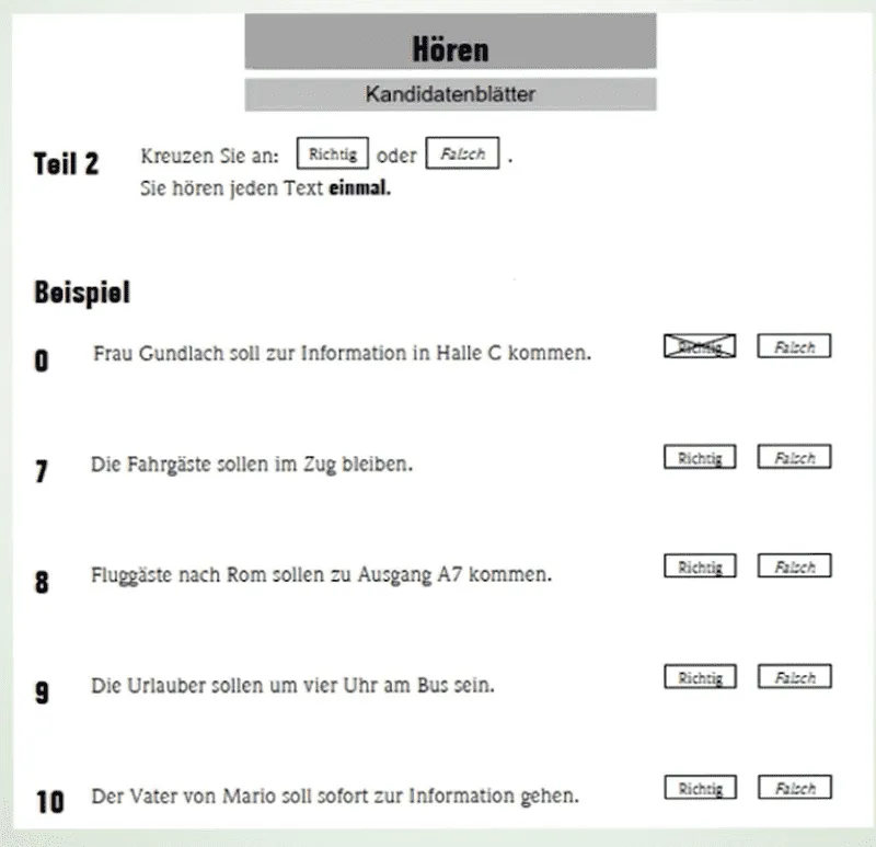 پاسخ نامه Tile2 آزمون Horen در مرجع آزمون گوته