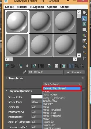 گام ششم از تنظیمات متریال در رندرگیری در 3d max