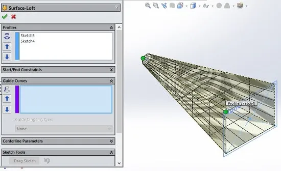 ابزار Lofted Surface