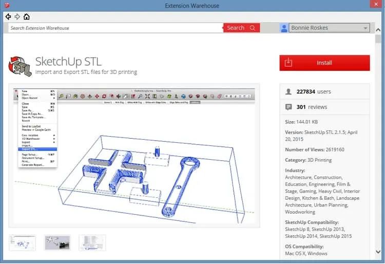 افزونه SketchUp STL