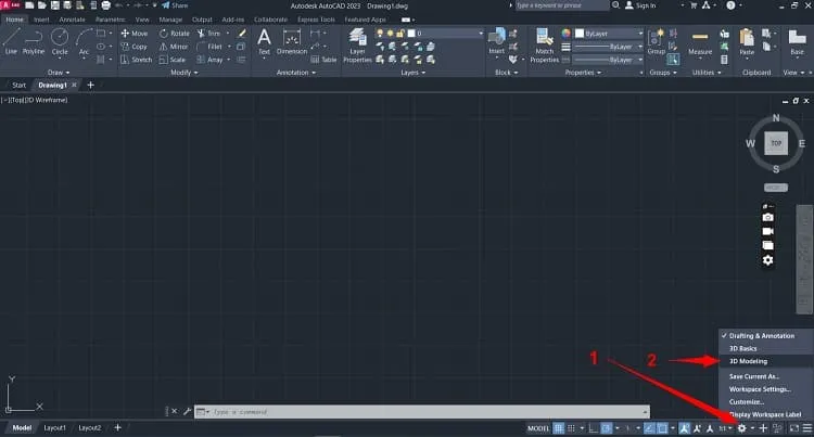 روش اول برای تبدیل 2d به 3d در اتوکد