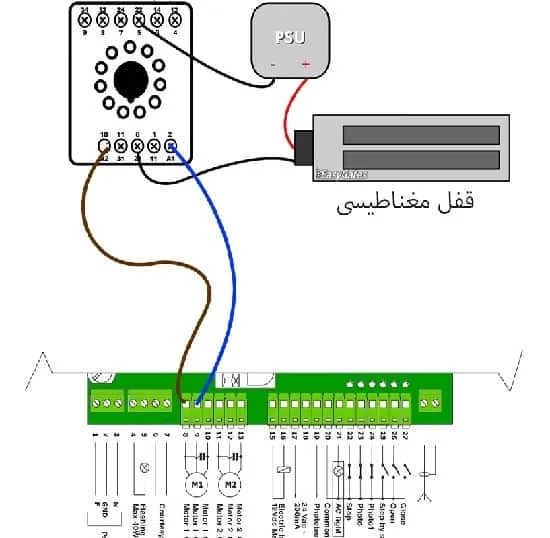 نحوه سیم کشی قفل مغناطیسی
