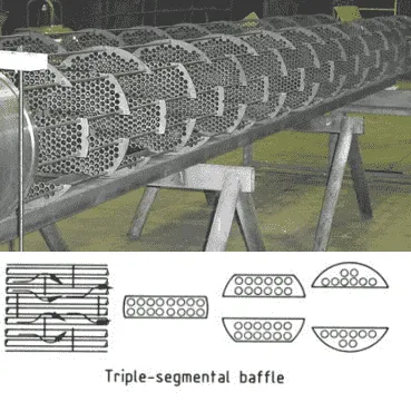 بافل های triple segmental در مبدل پوسته لوله