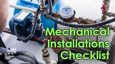 چک لیست نظارت تاسیسات مکانیکی شامل چه اقداماتی است؟