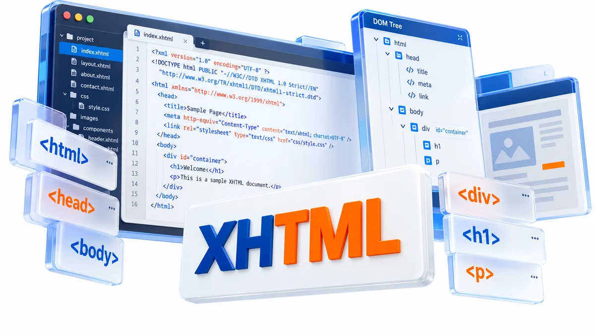 تصویر نرمافزار زبان نشانهگذاری فرامتنی توسعهپذیر XHTML