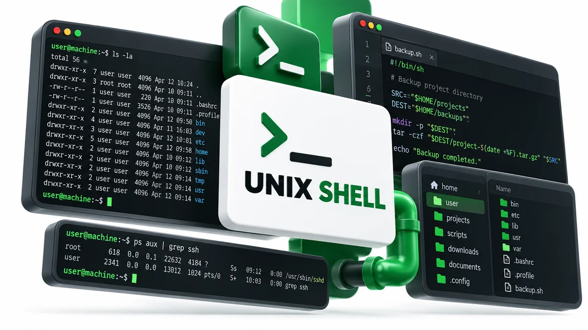 تصویر نرمافزار پوسته UNIX